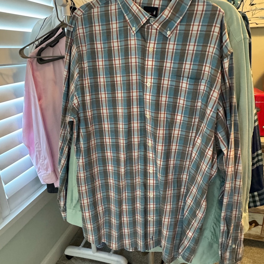 johnnie-O Blue and White Casual Button Down Shirt